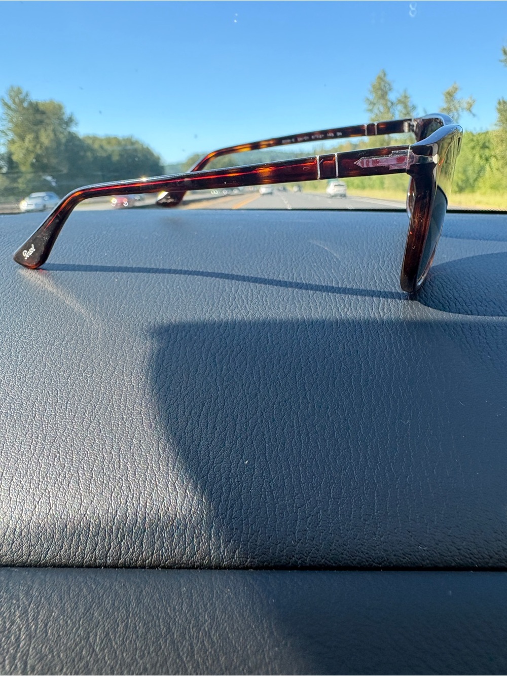 Persol Tortoiseshell Brown Rectangular Sunglasses